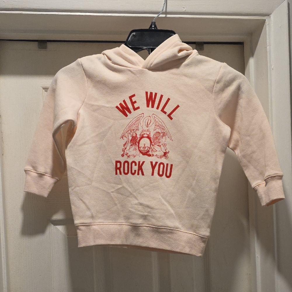 Kids Cream Hoodie with Red Graphic